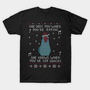 Christmas Snack Female Blue Ringneck T-Shirt